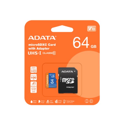 Tarjeta micro SD 64GB Adata v10 a1