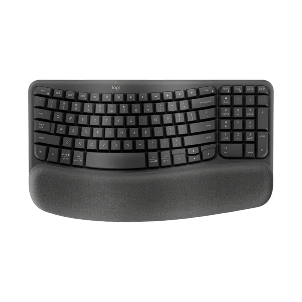 Teclado Logitech Ergonómico Wave Keys con Reposamanos Wireless USB Graphite