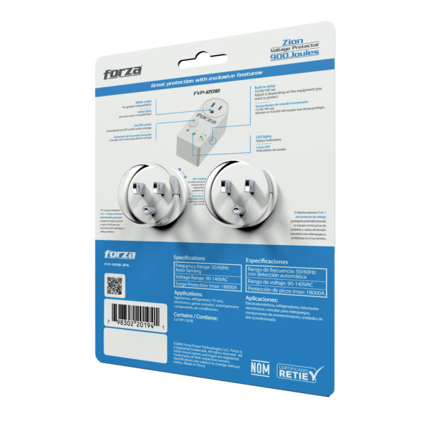 Second image of 2-Pack Protector Forza 110v Blanco