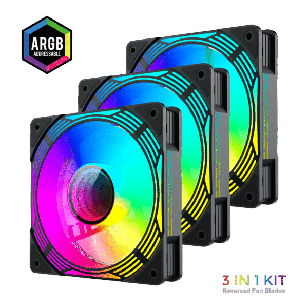 Second image of Kit 3 ventiladores Gamemax ARGB