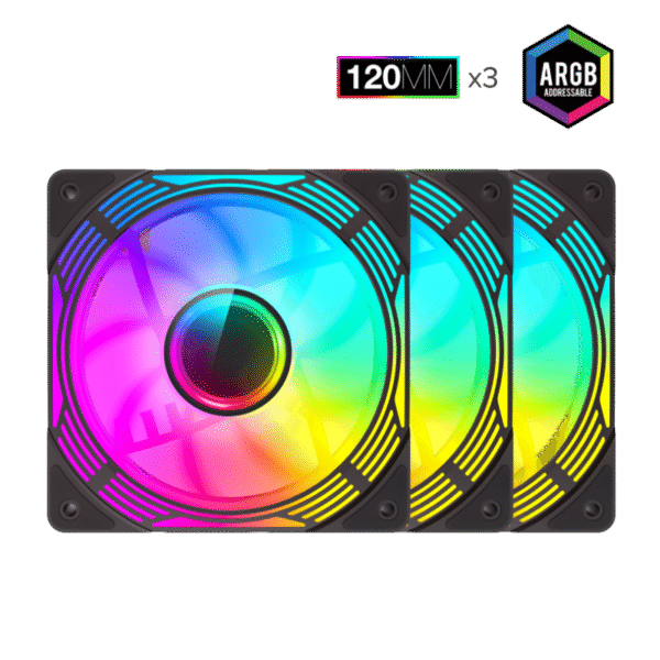 Kit 3 ventiladores Gamemax ARGB
